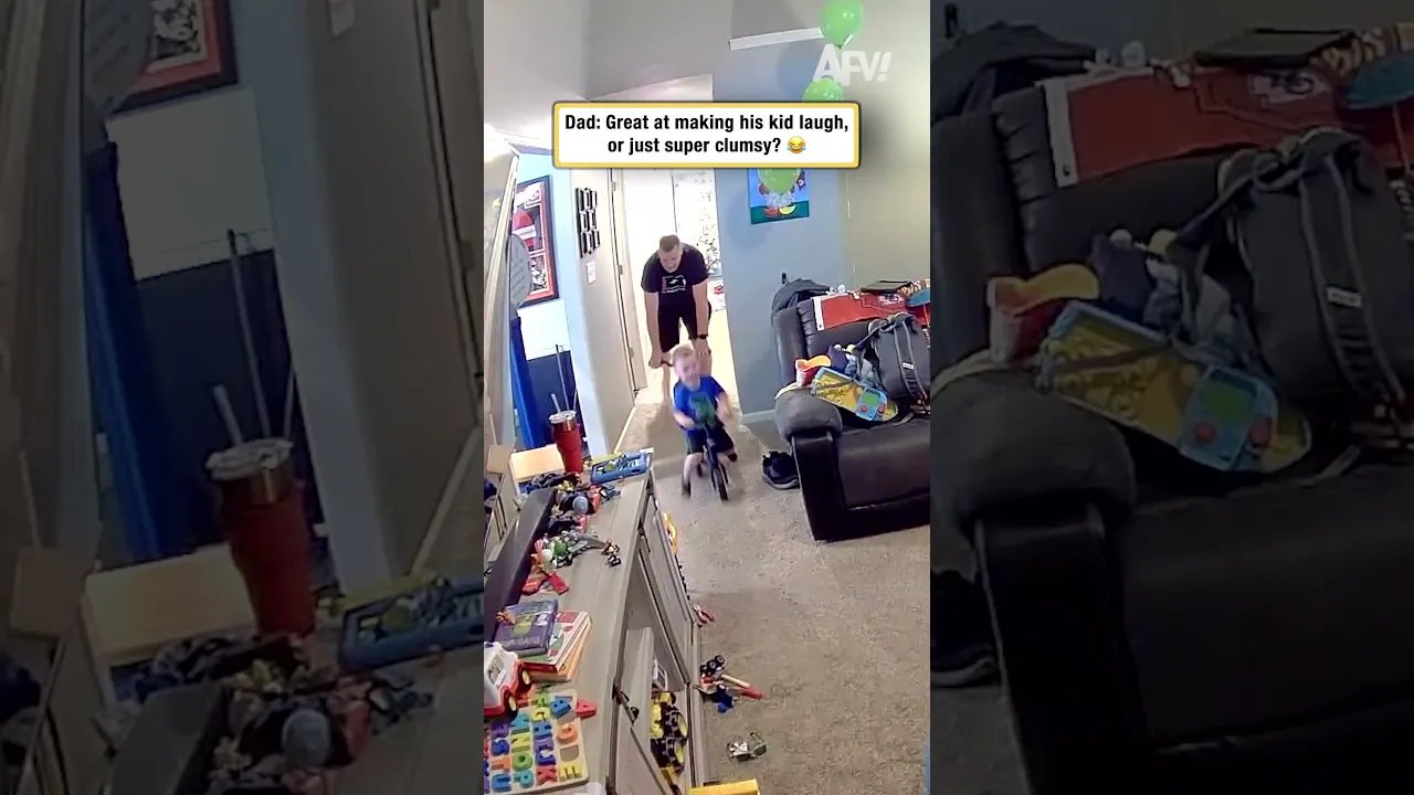 Dad: Great at making his kid laugh, or just super clumsy? 😂