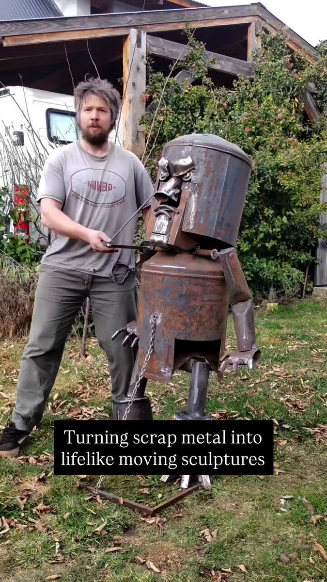 Science girl - Artist Guillermo Galetti, turns discarded metal into captivating biom...